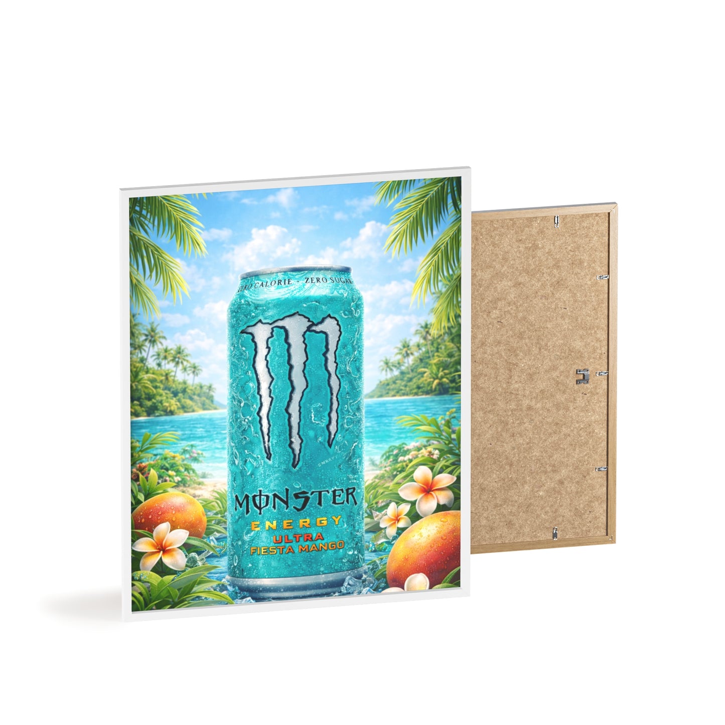 MONSTER Mango Energy Drink Poster Framed — Wall Art